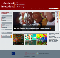 Screenshot of Gendered Innovations website